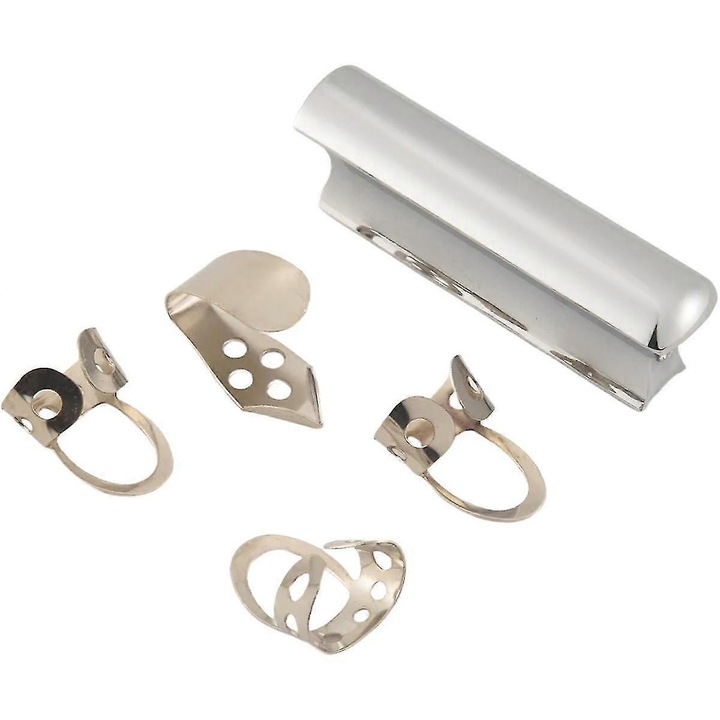 Rozsdamentes acél hangrúd, 3 ujjtartóval, ezüst, 76x18x24mm