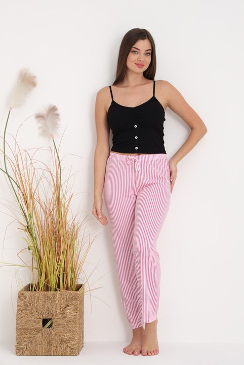 Pantaloni pijama dama Toski, lungi, roz, cozy, M