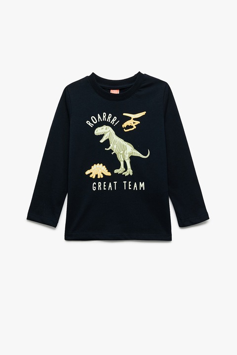 KOTON, Bluza de bumbac cu imprimeu dinozaur