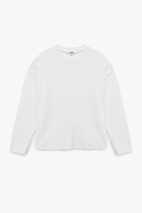 KOTON, Pulover cu decolteu rotund, Alb