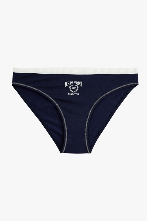 KOTON, Chiloti cu imprimeu si croiala lejera, Albastru indigo, M