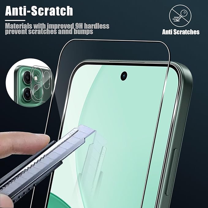 Folie protectie ecran compatibila cu OPPO Reno 14F 5G / Reno 14FS 5G, set 2 folii protectie ecran si 2 folii protectie camera, sticla securizata, transparenta, 0.33mm