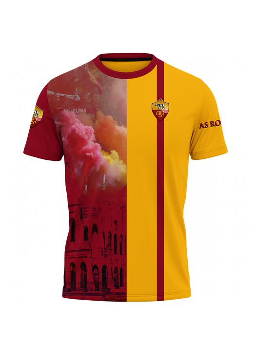 Férfi póló As Roma 114.71, rövid ujjú, többszínű