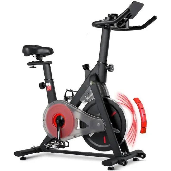 OEM Fitnesz kerékpár, állítható mágneses ellenállás, LCD monitor, 120 kg terhelhetőség, fekete