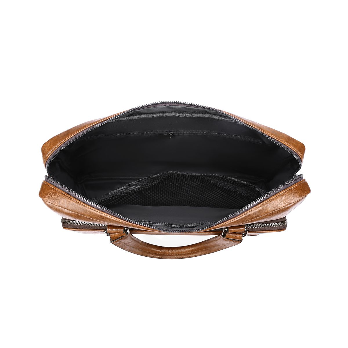 Geanta laptop, Baltan, piele ecologica, multiple compartimente, curea reglabila, 15.6 inch, maro