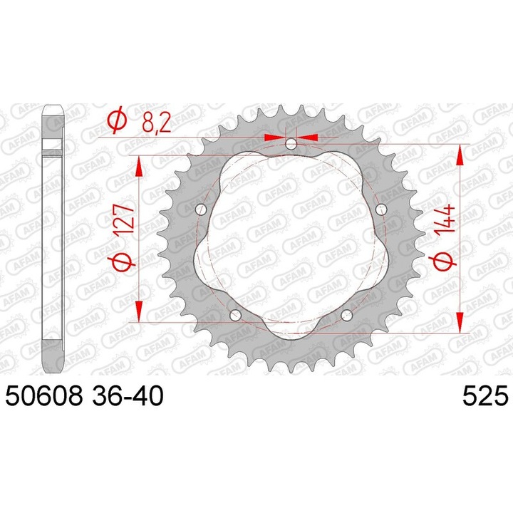 AFAM Acél Standard Hátsó Láncszem 50608K - 525 MBHR