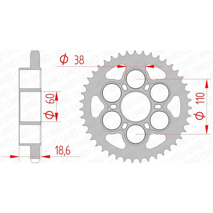 AFAM acél hátsó lánckerék 50801 - 525 MBHR