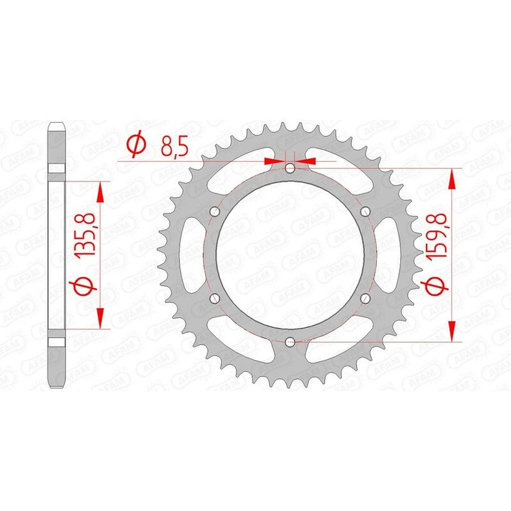 AFAM Acél Standard Hátsó Láncszem 35304