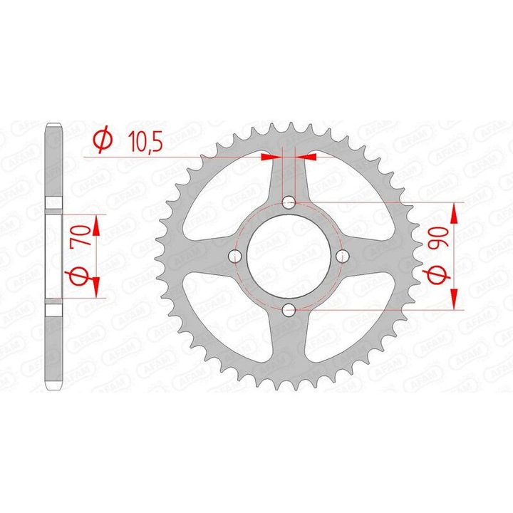 AFAM Acél Standard Задно Зъбно Колело 16310 - 520 MBHR