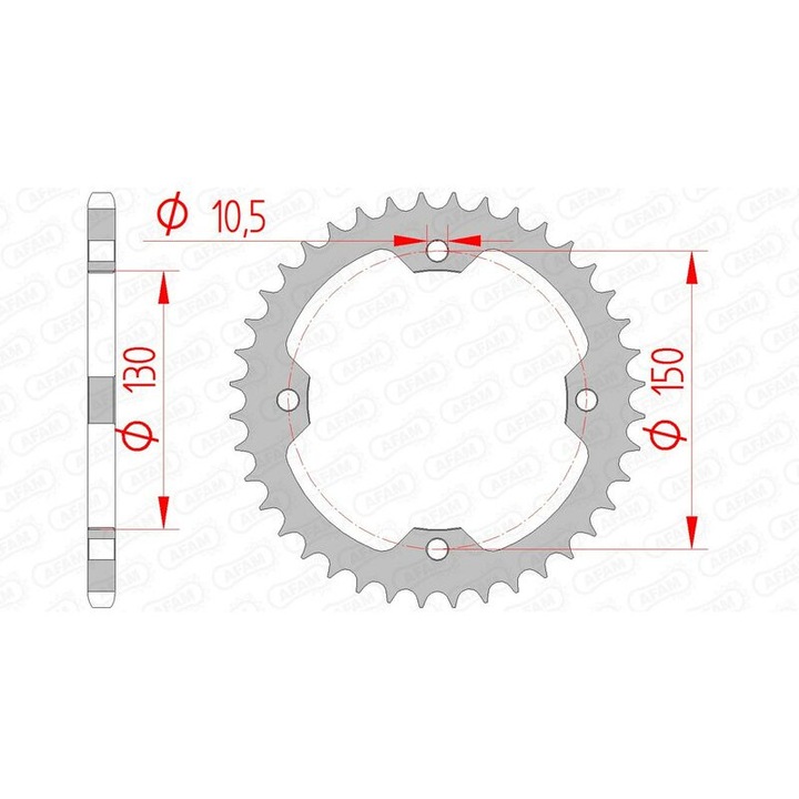 AFAM Acél Standard Hátsó Láncsorozat 92328