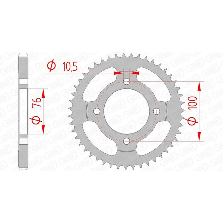 AFAM Acél Standard Hátsó Lánckerék 14208 - 428 MBHR_47001160