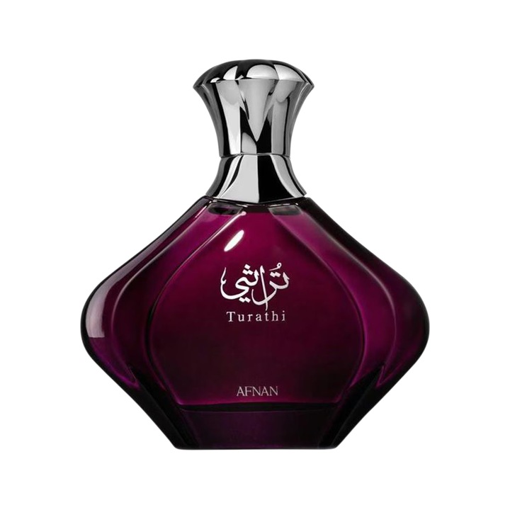 Apa de parfum Afnan Turathi Purple, 100 ml, femei, parfum floral-fructat, note de vanilie