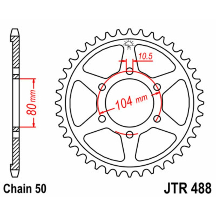 Pinion (foaie) spate JT Sprockets - JTR488, 45 dinti pentru ZXR750'91-92