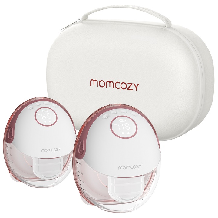 Momcozy M6 dupla mellszívó, 9 intenzitási szint, piros, teljes készlet