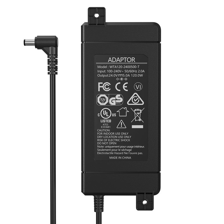 Extralink PS-24V120W tápegység, 24V, 120W, PoE eszközökhöz, tápkábel mellékelve