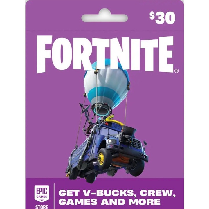 Card Cadou Epic Games Fortnite 30 USD, credit pentru V-Bucks