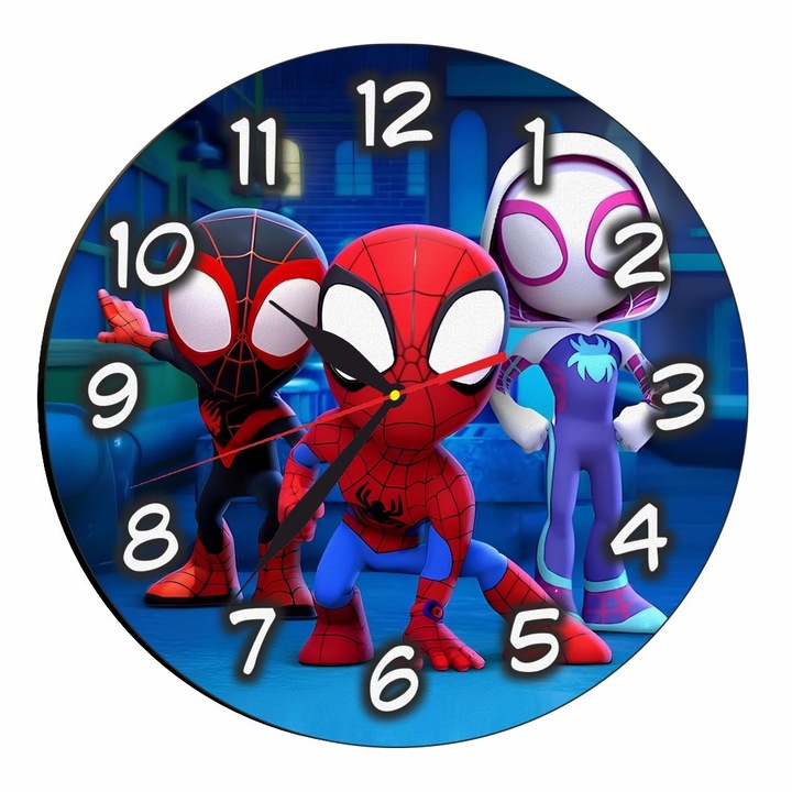 Ceas Disney, Spider-Man, Spidey and His Amazing Friends, Lemn, 30 cm, CSDUV065