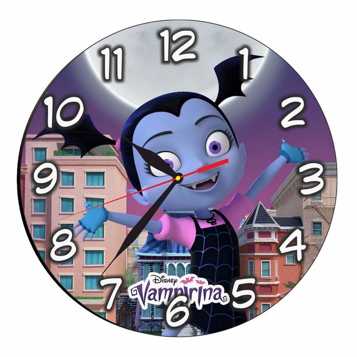 Ceas Disney, Vampirina, Lemn, 30 cm, CSDUV077