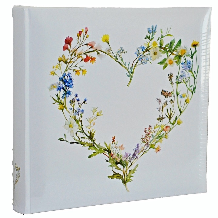 Album foto TRADAG, model HEART, capacitate 200 fotografii 10x15, dimensiune 23,5x22cm, design floral