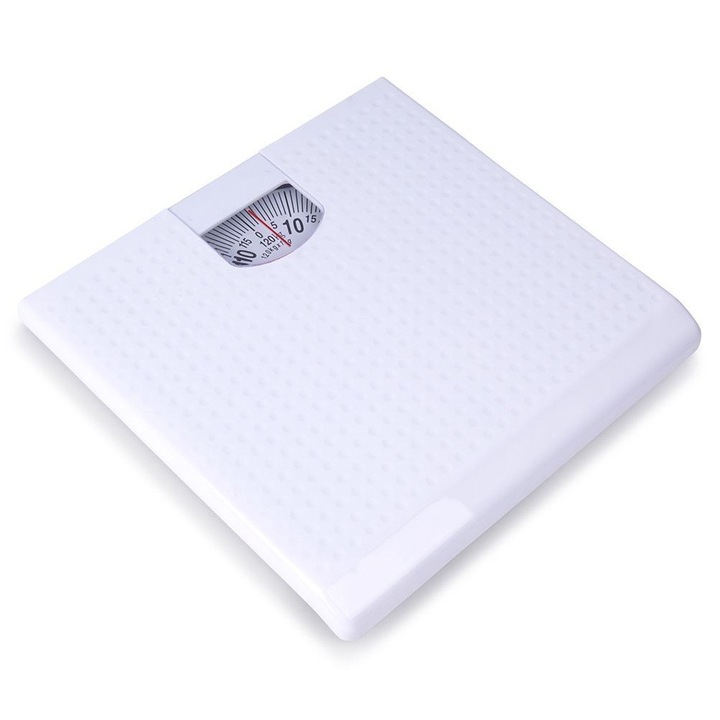 Cantar corporal mecanic Orion, 120 kg, alb, 28x28x5 cm