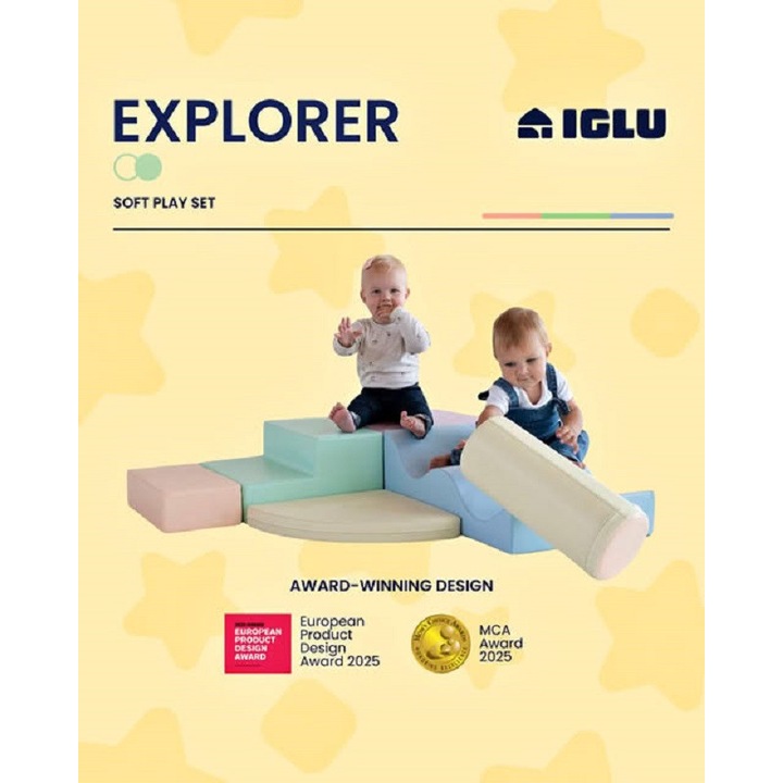 Set de joaca pentru copii IGLU Soft Play Explorer, pastel