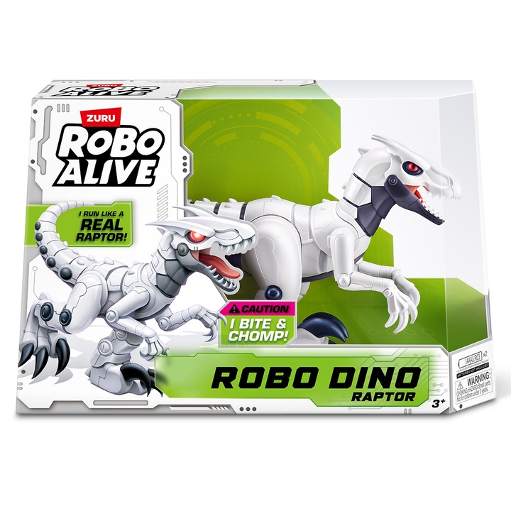 Jucarie dinozaur interactiv cu lumini Raptor, Robo Dino Alive, Zuru