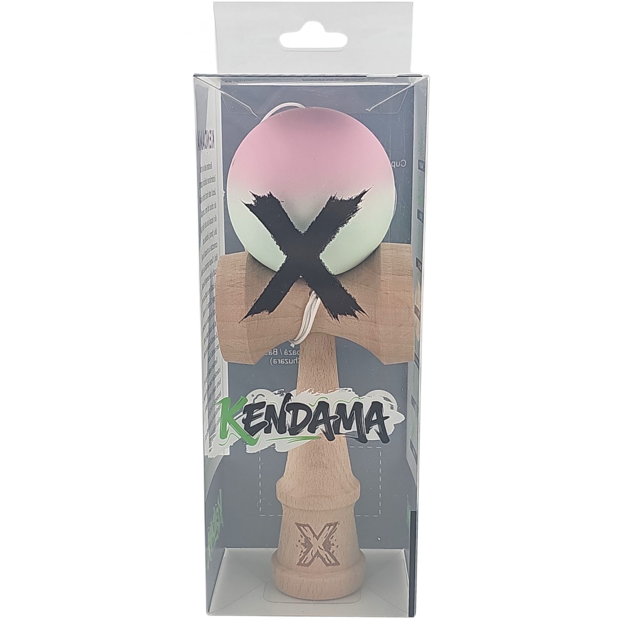 Kendama Originala X, Profesionala din Lemn, Rubber Grip, 18 cm, Roz ...