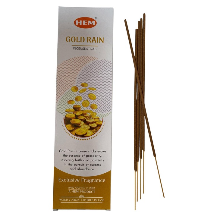 GOBI illatos füstölőpálcikák - HEM GOLD RAIN, 25g/doboz