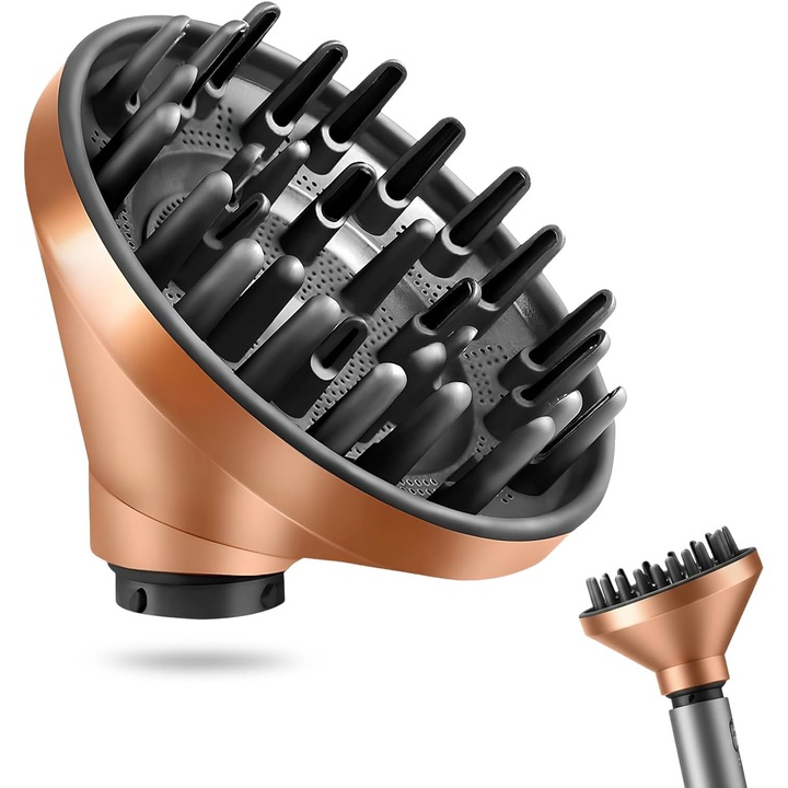 Difuzor pentru ondulator Dyson Airwrap HS05 HS03 HS01, YOUKUKE®, rezistent la temperaturi ridicate, auriu, 14, 5x10x14, 5cm