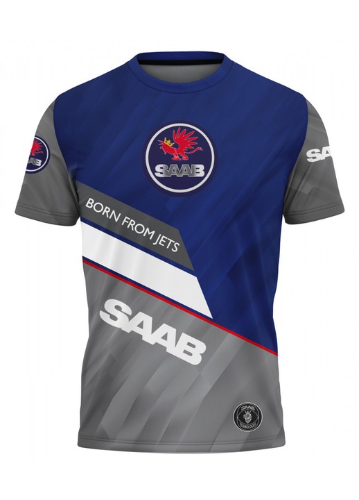Férfi póló Saab 115.80, rövid ujjú, sokszínű