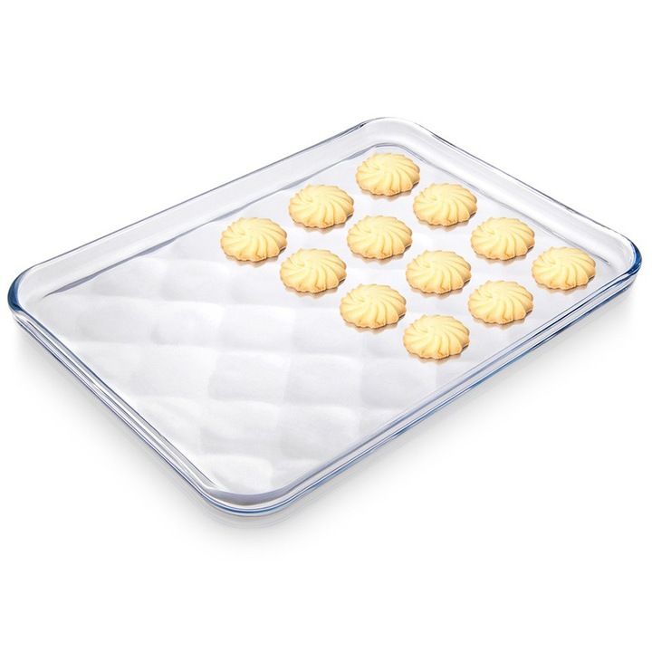 ORION hőálló tál, 33,5x24,5x2 cm, boroszilikát üvegből, sütőbe és tálaláshoz