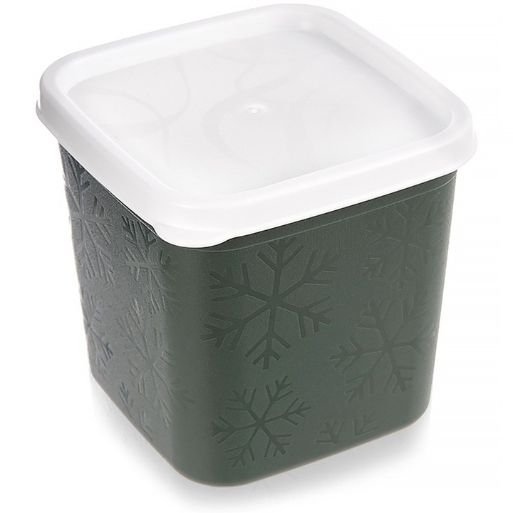 Cutie alimentara cu capac Orion, 380 ml, verde, 8,5x8,5x8,5 cm