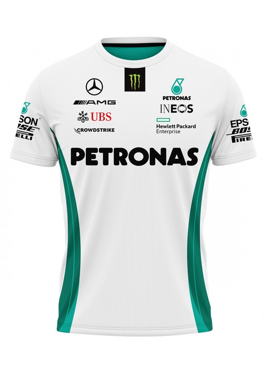 Férfi póló Mercedes F1 115.98, rövid ujjú, sokszínű