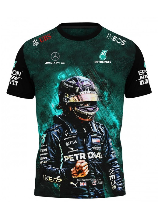 Férfi Lewis Hamilton F1 póló 116.27, rövid ujjú, többszínű