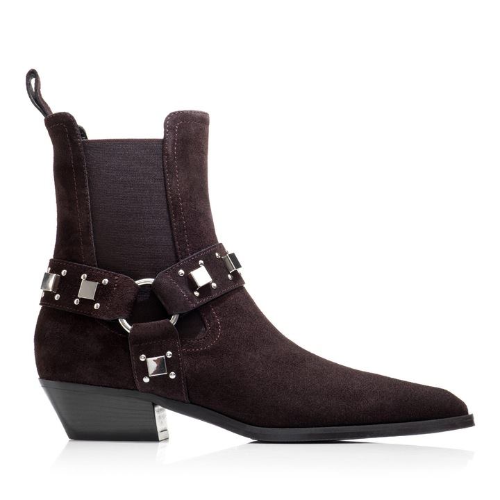 Ghete dama, Musette, ASHLEY A281, Piele intoarsa, Maro