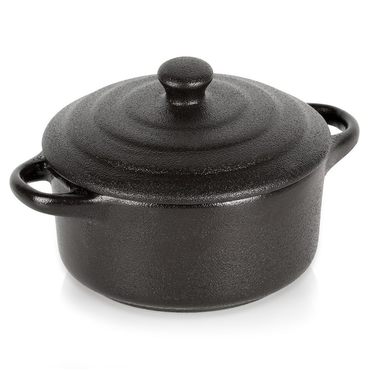 Artemis hőálló tál, 150 ml, 13,5x10x5cm, fekete, fedéllel