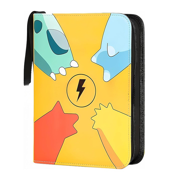 Албум за търговски карти 400 джоба за карти 50 страници черен (жълт) преносим водоустойчив PU материал