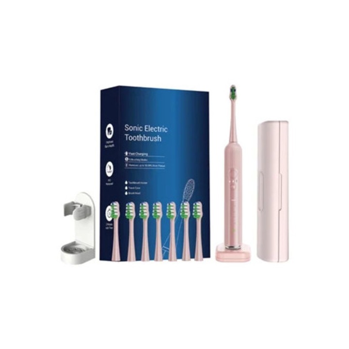 Periuta de dinti electrica, 7005, vibratie de inalta frecventa, atasare magnetica, roz