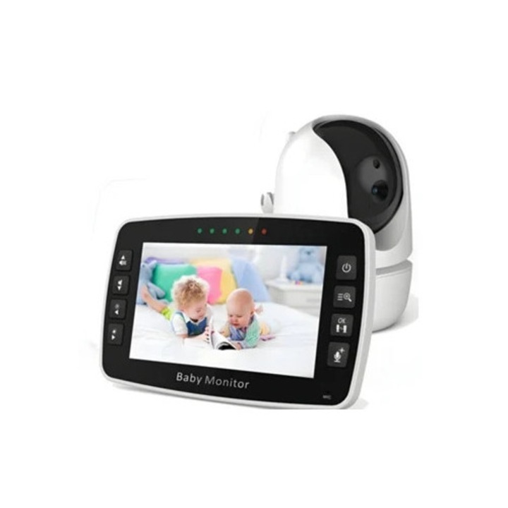 Видео бебефон, Szsmart SM43, 4.3 инчова регулируема камера, нощно виждане, двупосочен гласов домофон