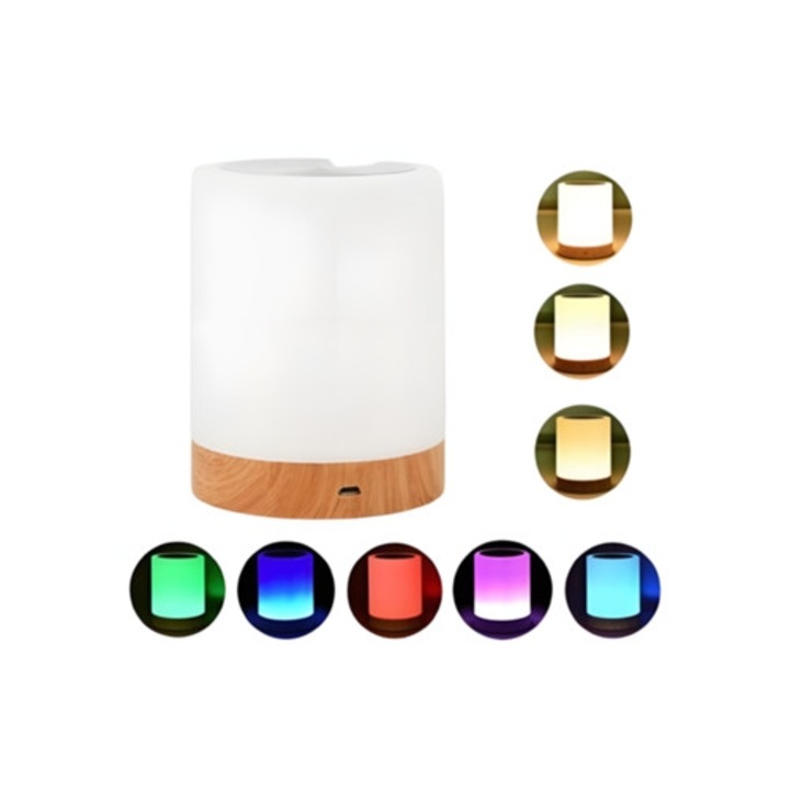 Veioza LED reincarcabila, multicolor