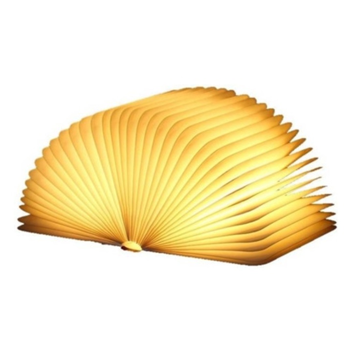 Lampa decorativa tip carte, galben, lemn
