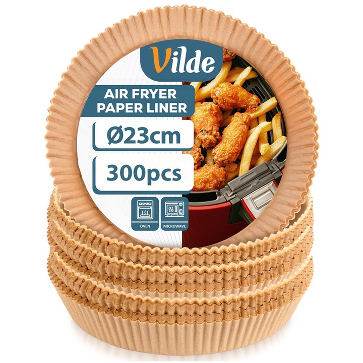 Set 300 hartii pentru Air Fryer, VILDE, 20x23cm, rezistent la ulei, impermeabil