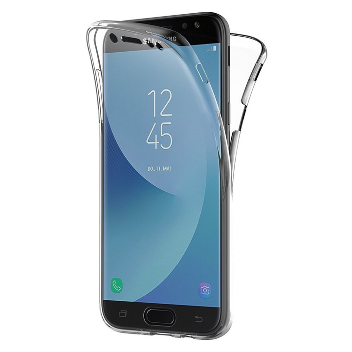 Защитно покритие за Samsung Galaxy J3 (2017), Transparent, Slim, защитно фолио отпред и отзад