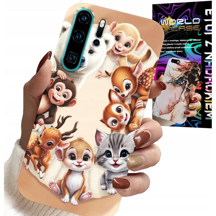 Tok Huawei P30 Pro-hoz, World Case, állatmintás, szilikon