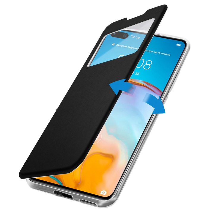 Калъф FlipView за Samsung J7 (2017), Flip S-View, магнит, черен