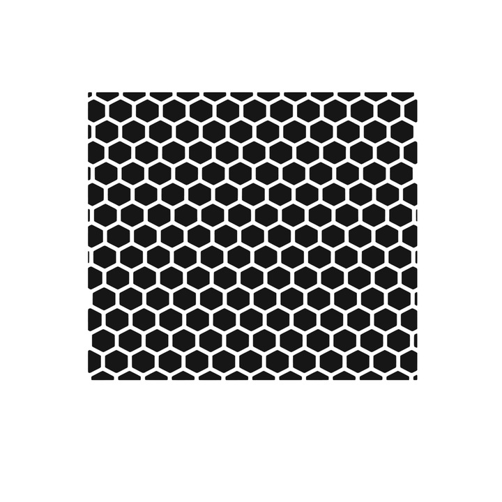 Sticker autocolant tip fagure de miere, hexagoane, pentru geam, transparent mat, 40x35cm
