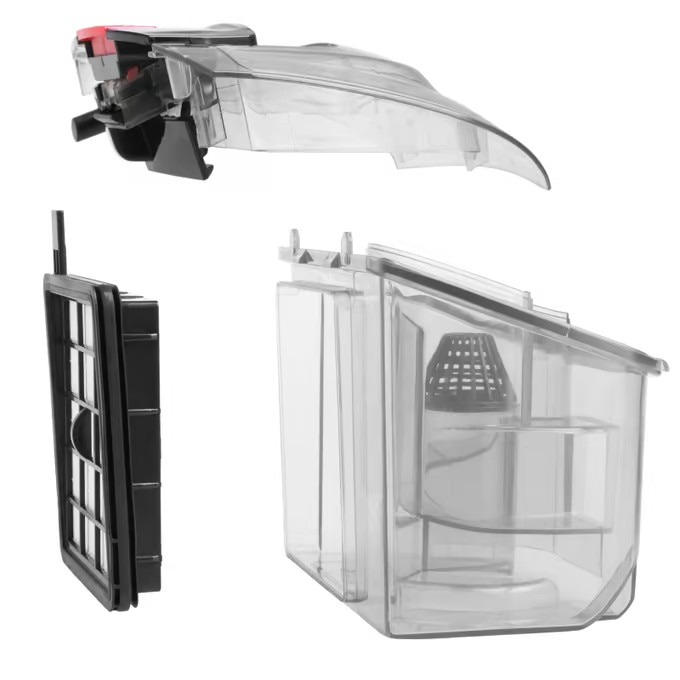 Aspirator fără sac Monzana ECO Power Green Edition, 900W, filtrare HEPA, Negru/Rosu, tub telescopic 88cm