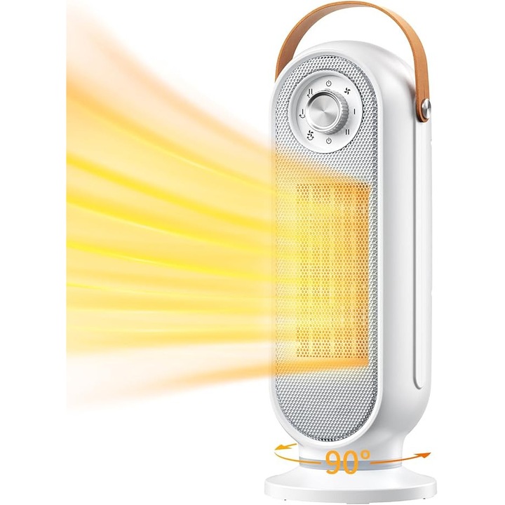 Aeroterma electrică coldSky, încălzitor rapid cu termostat, oscilant, alb, 1500 W, portabil pentru interior