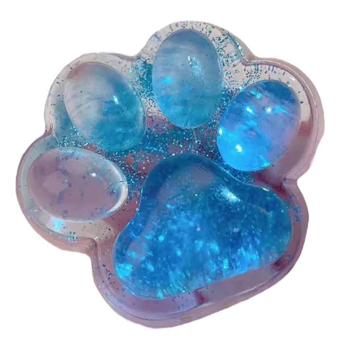 Jucarie, labuta de pisica, antistres, albastra, cu sclipici