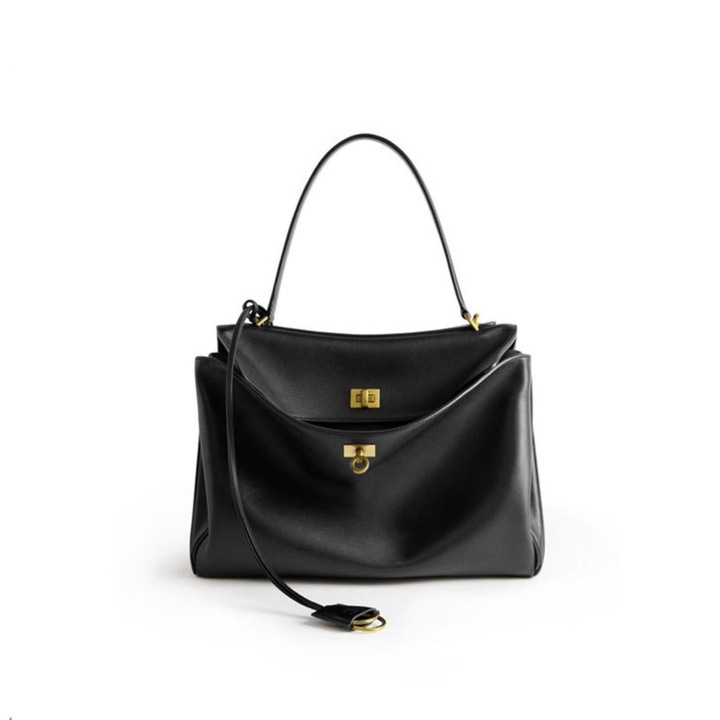 Geanta Tote eleganta pentru femei, Lysithéra®, geanta pusa in diagonal, geanta mare pe umar, material PU, 35x24x11 cm, negru, stil urban minimalist, potrivita pentru combinatii zilnice